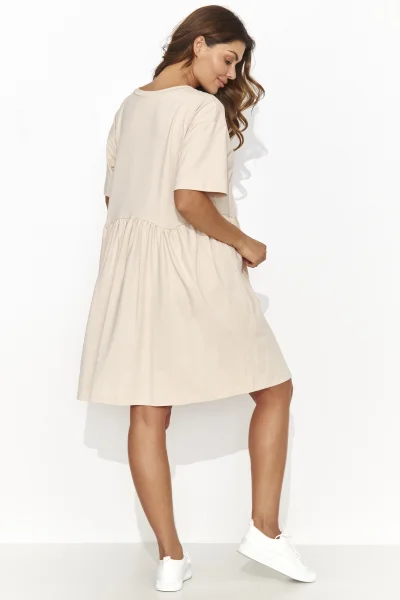 Bavlněné šaty NU470 - sv. béžové - Světle béžová