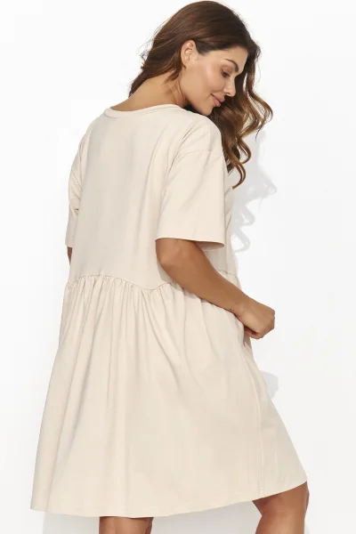 Bavlněné šaty NU470 - sv. béžové - Světle béžová