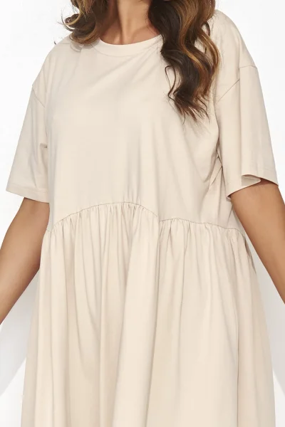 Bavlněné šaty NU470 - sv. béžové - Světle béžová