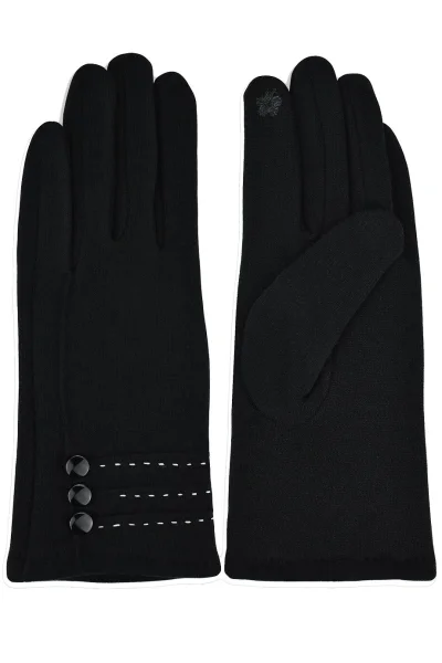 BLA Dámské rukavice RW022 3 - s knoflíčky - Černá