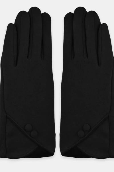 Dámské rukavice RW045 - s knoflíčky - Černá