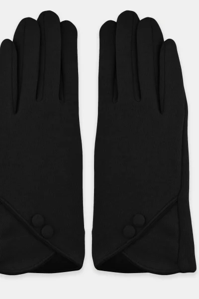 Dámské rukavice RW045 - s knoflíčky - Černá
