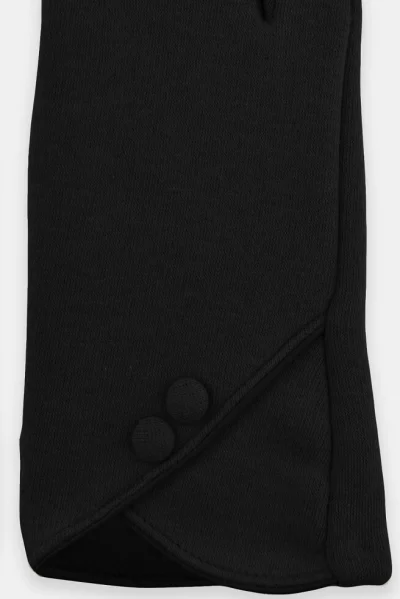 Dámské rukavice RW045 - s knoflíčky - Černá