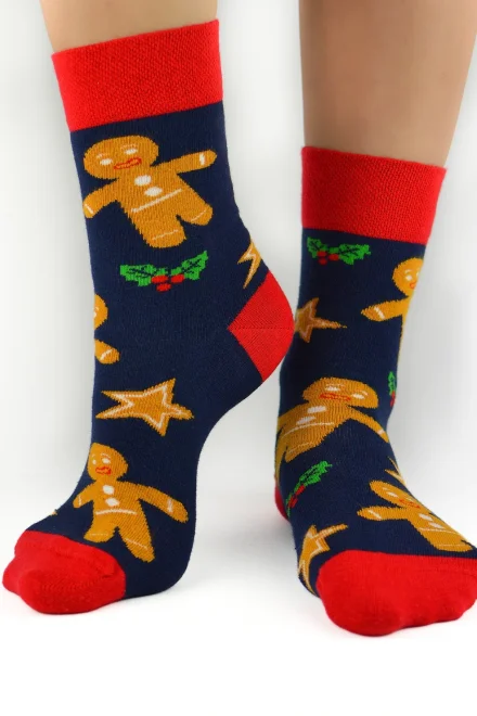 Dámské ponožky SB060 Xmas - Tmavě modrá
