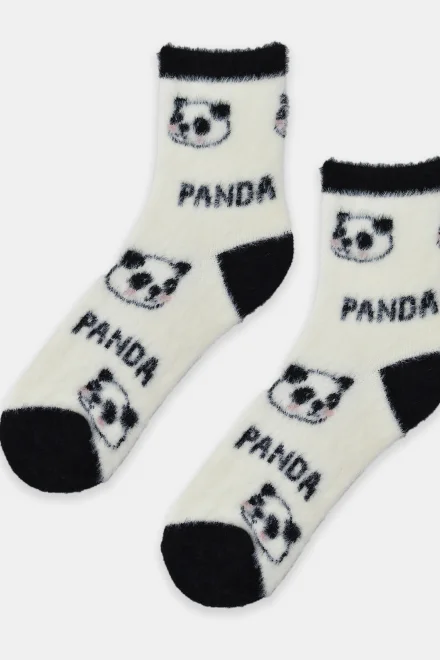 Dámské ponožky SB093 - panda - Ecru