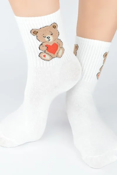 Dámské ponožky SB 150 - medvídek - Ecru