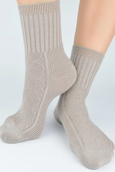 Dámské ponožky SB142 - žakárové - Béžová