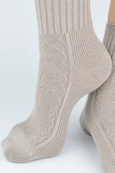 Dámské ponožky SB142 - žakárové - Béžová