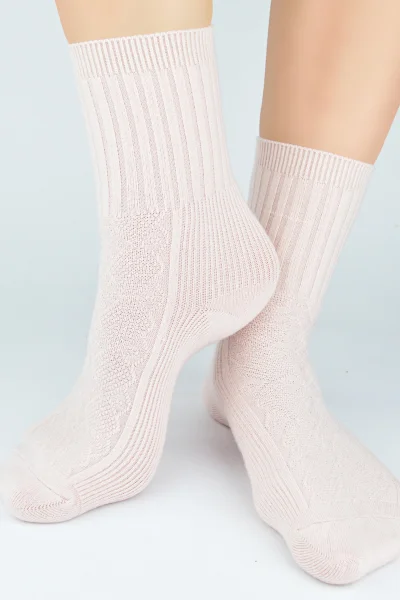Dámské ponožky SB142 - žakárové - Starorůžová