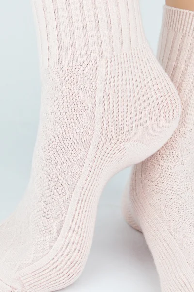 Dámské ponožky SB142 - žakárové - Starorůžová