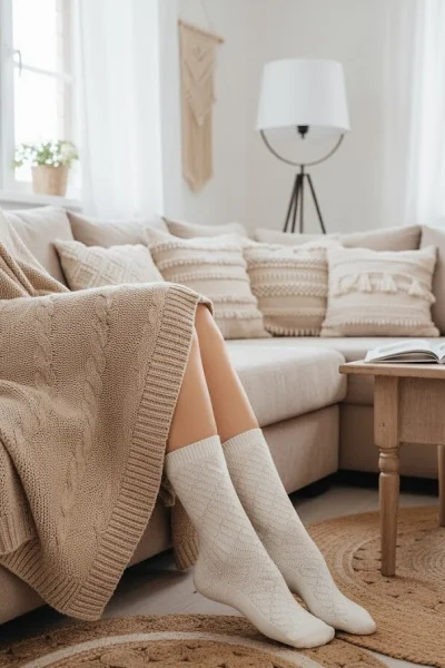 Dámské ponožky SW028 - Ecru