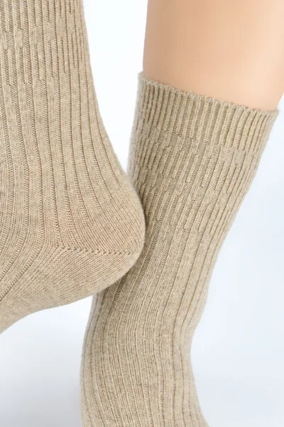 Dámské ponožky SW029 - proužek - Béžová