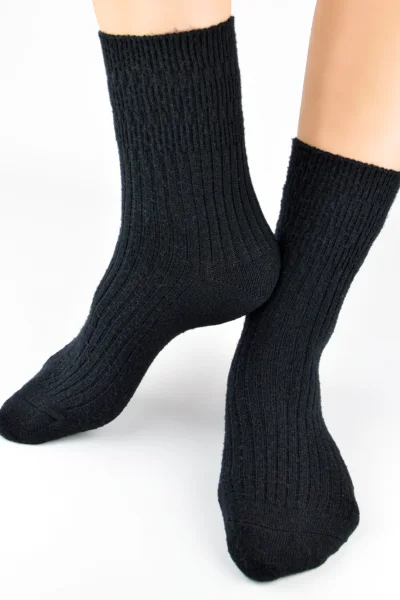 Dámské ponožky SW029 - proužek - Černá