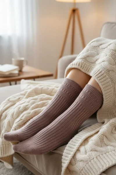 Dámské ponožky SW029 - proužek - Starorůžová