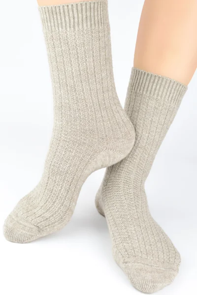 Dámské ponožky SW027 - proužek - Béžová