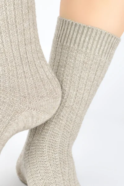 Dámské ponožky SW027 - proužek - Béžová