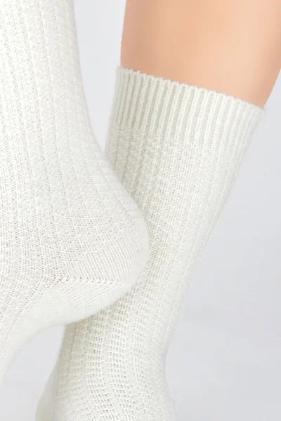 Dámské ponožky SW027 - proužek - Ecru