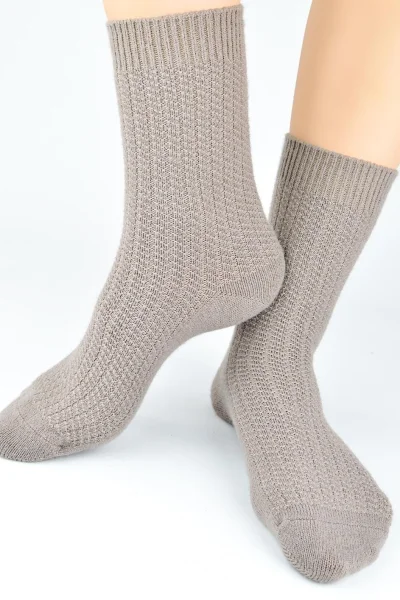 Dámské ponožky SW027 - proužek - Mocca