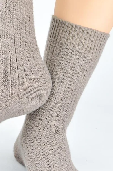 Dámské ponožky SW027 - proužek - Mocca