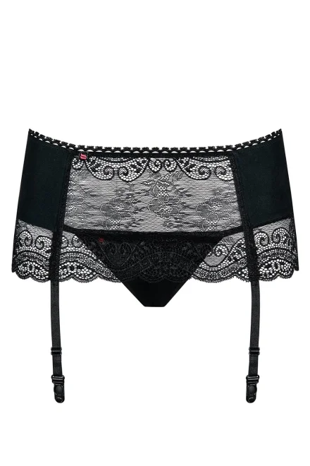 Sexy podvazkový pás Miamor - s tangy - Černá