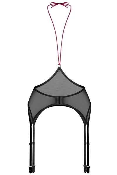 Sexy podvazkový pás Parisel - Černo-červená