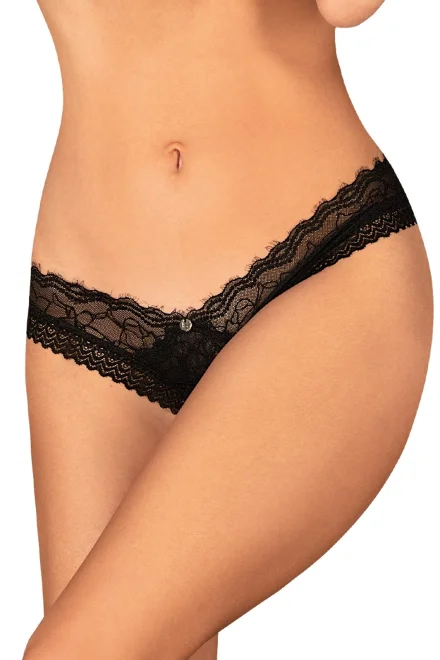 Tanga Medilla Crotchless - Černá