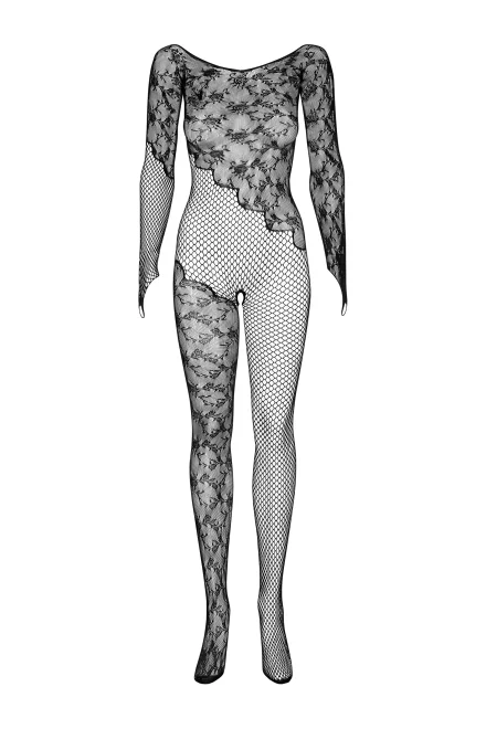 Bodystocking F210 - otevřený klín - Černá