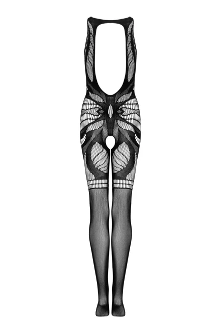 Bodystocking G331 - otevřený klín - Černá