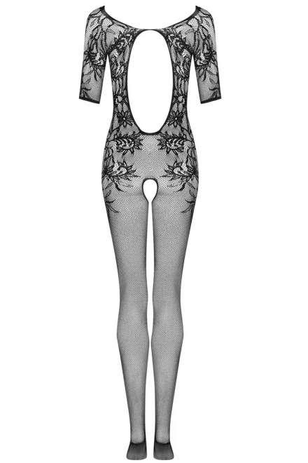 Bodystocking F238 - otevřený klín - Černá