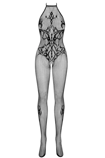 Bodystocking G308 - otevřený klín - Černá