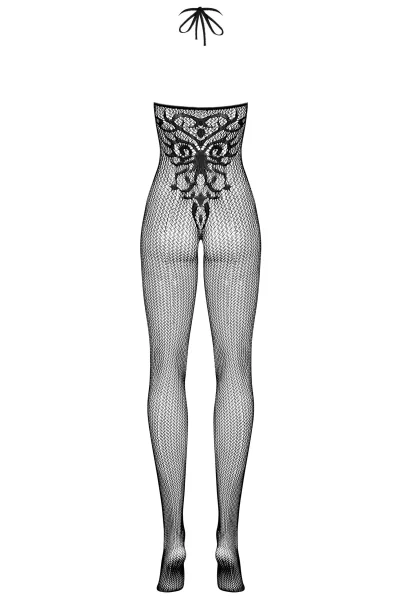 Bodystocking G308 - otevřený klín - Černá