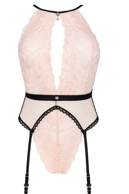 Sexy body Lilines Teddy - Světle růžová
