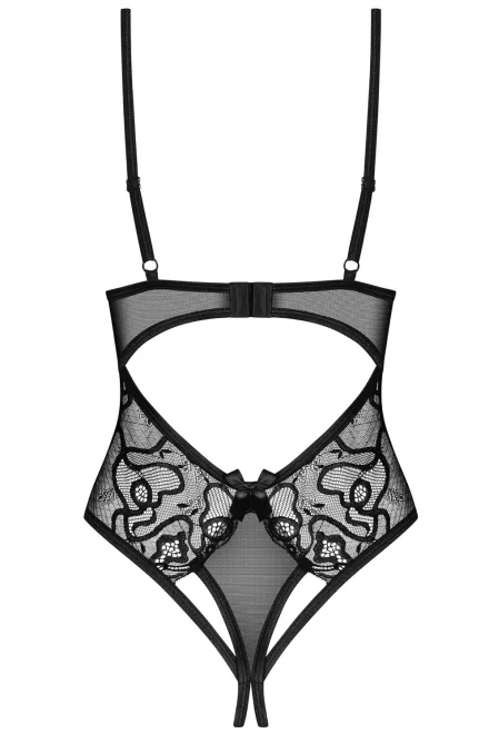 Sexy body Blomentis Teddy - otevřený klín - Černá