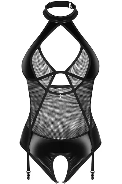 Sexy body Dominna - otevřený klín - Černá