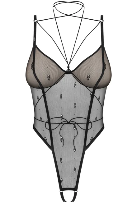 Sexy body Anniverse - otvorený klin - Čierna