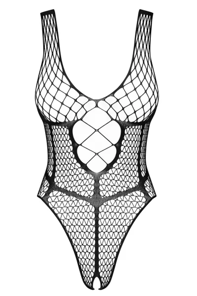 Sexy body B117 - otevřený klín - Černá