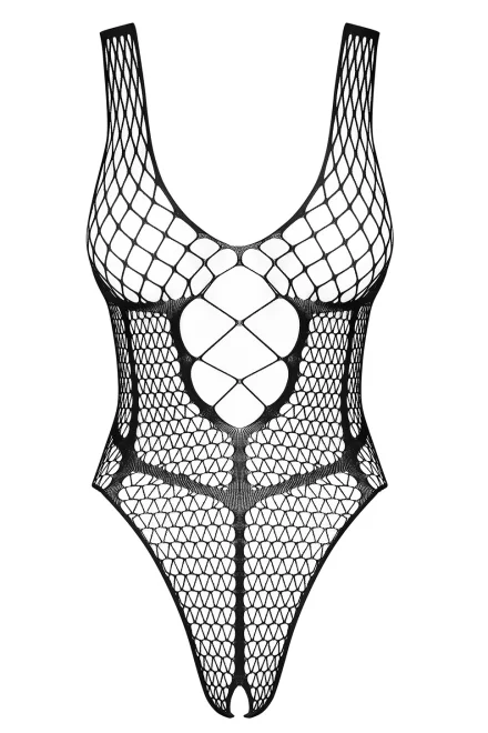 Sexy body B117 - otevřený klín - Černá