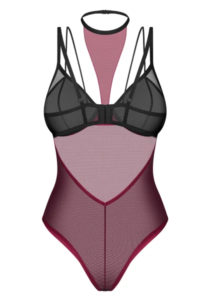 Sexy body Parisel - Černo-červená