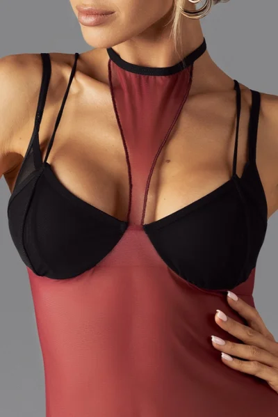 Sexy body Parisel - Černo-červená