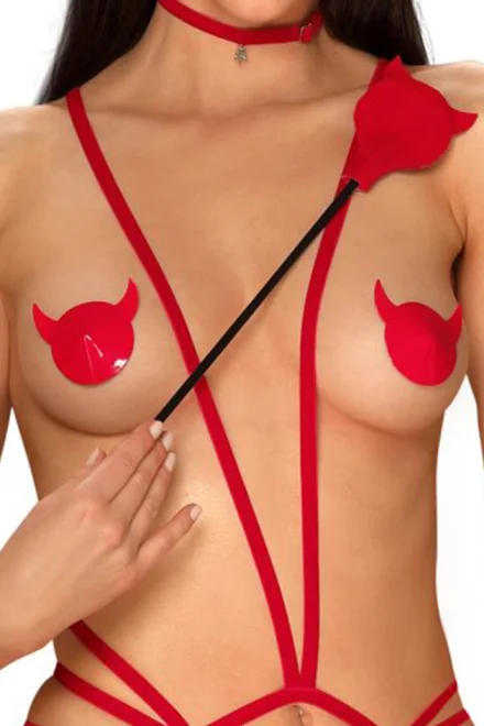 Sexy bičík čertíka Evilia Crop - Červená