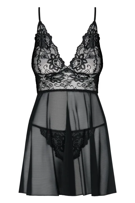 Sexy košilka Idillia babydoll - Černá