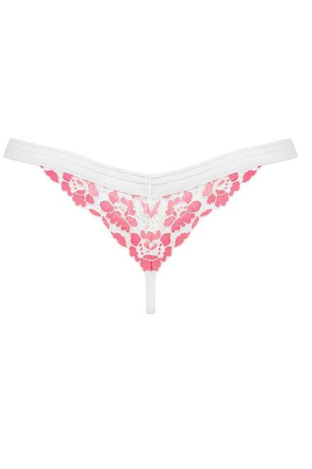Sexy tanga Bloomys - Růžovo-bílá