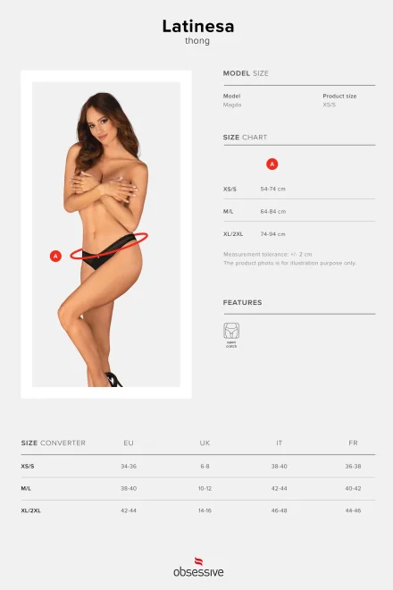 Sexy tanga Latinesa - Černá
