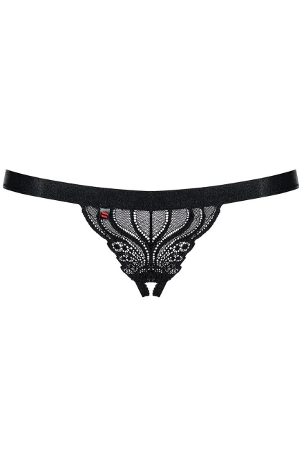 Sexy tanga 828 - otevřený klín - Černá