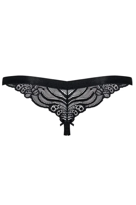 Sexy tanga 828 - otevřený klín - Černá