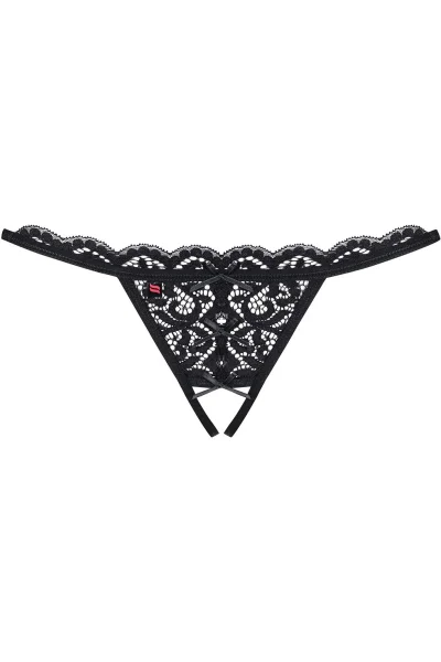 Sexy tanga 831 - otevřený klín - Černá