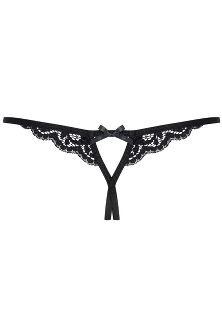 Sexy tanga 831 - otevřený klín - Černá