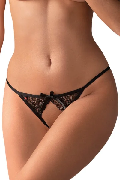 Sexy kalhotky Miamor - otevřený klín - Černá