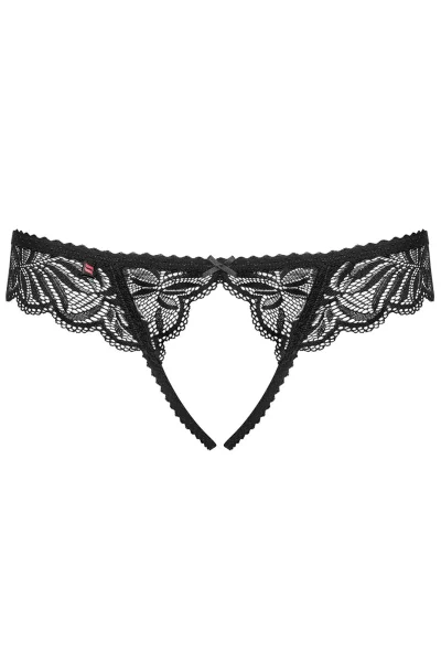 Sexy tanga Contica - otevřený klín - Černá