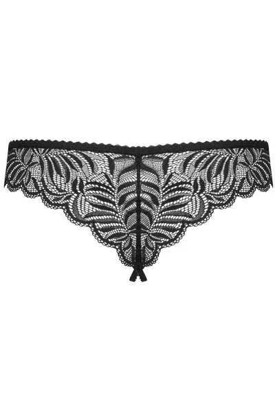 Sexy tanga Contica - otevřený klín - Černá